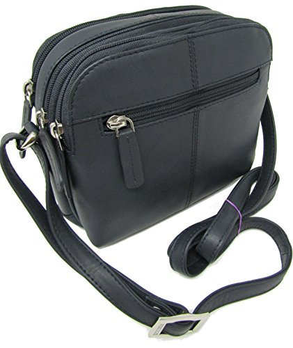 Cute Visconti Small Leather Holly Shoulder Messenger Bag Style 18939 (Dark Navy Blue)