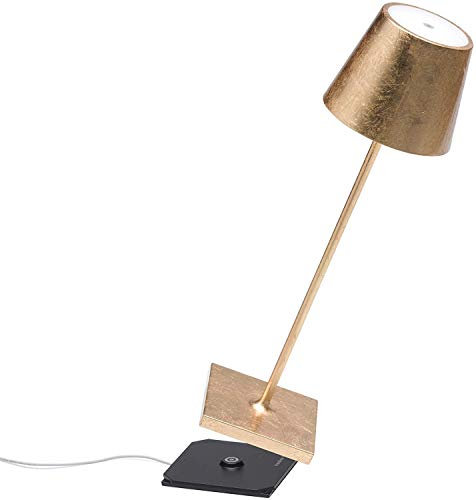 Ai Seitenteile POLDINA Blattgold LED Tischlampe 2W 3000K wiederaufladbar IP54 Außen