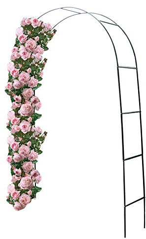 Witterungsbeständiger Rosenbogen Grün 240x140x36cm aus pulverbeschichtetem Metall Pergola Rankhilfe Rankgitter Torbogen