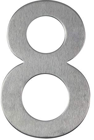 Numero civico in acciaio inox adesivo, altezza 10 cm, numero civico design (8)