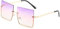 WQZYY&ASDCD Sonnenbrille Herren Damen Luxus Große Halbrahmen Quadratische Frauen Retro Metall Männer Gradient Ocean Lens Shades Brillen Weiblich-Lila