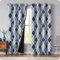 Beauoop Blau Grau Blickdicht Vorhänge für Wohnzimmer Rautenmuster Verdunklungsvorhang Marokkanisch Geometrisch Abdunkelnd Vorhang Gardinen für Schlafzimmer 2er Set, 130 x 245 cm (H x B)