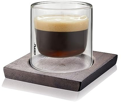 GEFU Untersetzer MIRA, klein – 2 Stück, Untersetzer aus Akazienholz, Glasuntersetzer, Tischschutz, ideal für Thermoglas MIRA