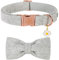 Elegant Little Tail Hundehalsband Mit Schleife - Herringbone Grau, Strapazierfähiges Halsband für X-Large Hunde