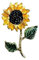 Broche bijou fleur tournesol en acier.