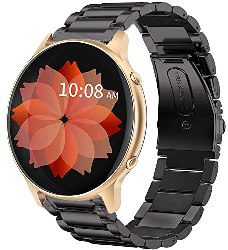 Blueshaweu Onetuo Armband Kompatibel mit TUYOMA Smartwatch 1.28, Classic Edelstahl Uhrenarmband für TUYOMA LW36 Smartwatch (schwarz)