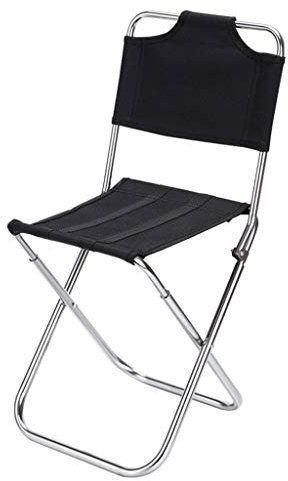 KAREN66 Klappstuhl Leicht Tragbar Campingstuhl Faltstuhl Gartenstuhl Strandstuhl Anglerstuhl Camping Angeln Outdoor BBQ Beach Seat, Max Hold bis 150 Kg (Black, One Size)