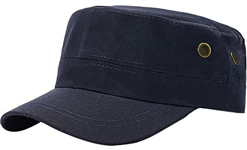 XYIYI Blau Unisex Kadett Army Mutze Baseball Cap Basic Everyday Baumwoll Military Style Hut Flat Top Cap