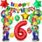 Palloncini 6 Anni, 32 Pezzi Addobbi Compleanno, Kit Decorazioni Con Striscione di Buon Compleanno, Festa per Ragazza Ragazzo