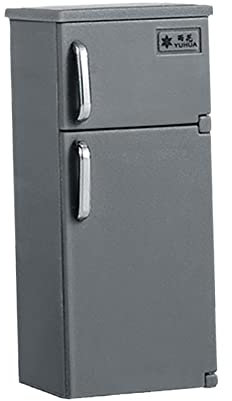 1:12 Retro Miniatur Küche Kunststoff Kühlschrank Kühlschrank Gefrierschrank für Puppen Modell Wohnzimmer Schlafzimmer Zubehör Spielzeug