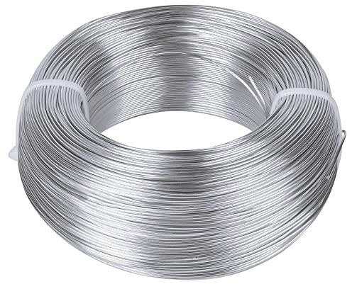 Alambre de Alúmina, Bisuteria Cable de Aluminio, Alambre Manualidades Joyeria de Metal, Artístico Hilo Aluminio Flexible 0.8mm 2.5mm para Modelado de Joyas, Escultura Hechos a Mano Plateado (2.5mm)
