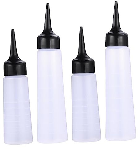 FOMIYES 4pcs straight mouth squeeze bottle shampoo dry cleaning bottle plastic to go containers shampoo bottle hair dye applicator Hair Coloring Bottle dish washer shampoo container