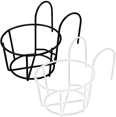 Cabilock 2 Stücke Balkon Geländer Blumentopfhalter Balkongeländer Blumenkasten Metall Blumentopf Halterung Blumenregal Eisen Blumenständer Korb Pflanzgefäß Zaun Hängetopf Pflanztopf Ständer