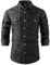 Tianerhay Mens Long Sleeve Denim Shirts Button Down Western Casual Flap Pocket Top 1 Black M