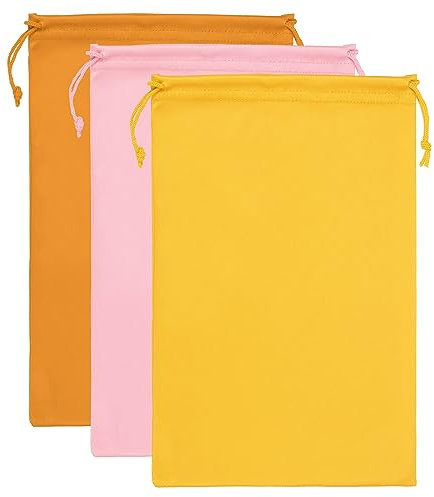 PATIKIL Ski Goggle Bag, 3 Pack Soft Microfiber Snow Goggles Protective Storage Case Sleeve Drawstring Pouch for Camera Lenses, Sunglasses, Eyeglasses, Pink, Orange, Yellow