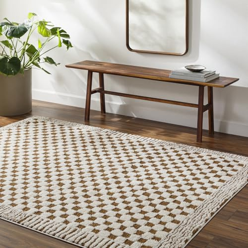 Livabliss Ekta Sanluri Shaggy Berber Carpet 200x275 cm, Living Room & Bedroom, Soft Plush Thick Pile, Neutral Boho Style, Easy Care, Ivory Brown