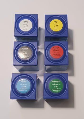 Revell Aquacolor 36xxx Farbensoriment - 6 Stück 18ml Dosen Glanzfarben weiss, schwarz, gelb, rot, blau, grün- Schnellversand garantiert …