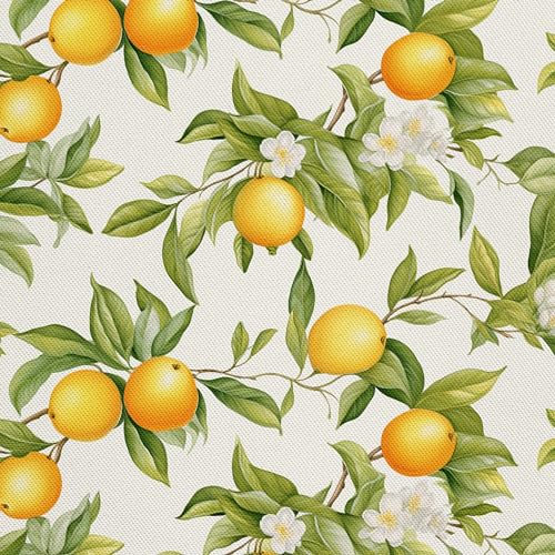 HEKO PANELS Stoff Oxford Wasserdichte Meterware Canvas-Stoff Polyester Nähstoff Dekostoffe Handwerken Wasserabweisend Blickdicht Obst Früchte Aquarell Wasserfarbe 2 Meter 155 x 200 cm DX2407