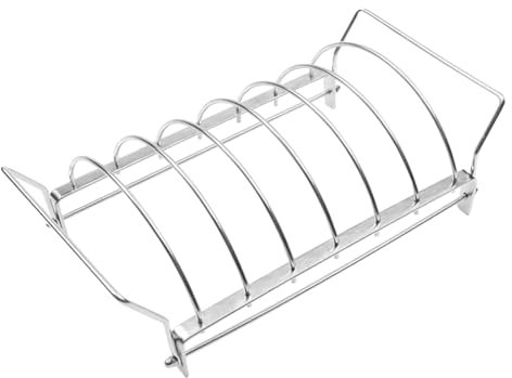 perfk Soporte para la Parrilla, Accesorios Plegables Reutilizables, Soporte para Costillas, Parrilla para Carne para Barbacoa