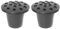 Lot de 2 vases funéraires avec couvercles pour tombe - Pots de fleurs ronds pour décoration de tombe - Couleur : noir