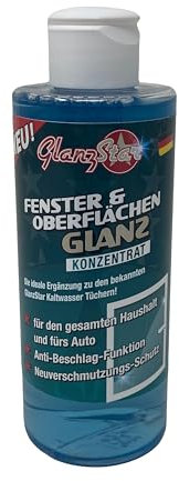 ST Glanzstar Fenster- & Glasreiniger Konzentrat Streifenfrei 200ml Glasreiniger Konzentrat I Streifenfrei I Fensterputzmittel Spiegel, Glas und Fenster Oberflächen Reiniger