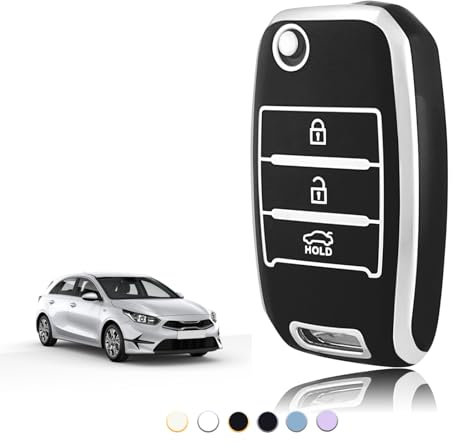 TOOMUME Schlüsselhülle TPU, Autoschlüssel Hülle Passt für Kia Sportage Rio Ceed Stonic Picanto Sorento Venga Soul Carens Cerato K2 K3 K4 K5, Schlüsselcover Schutz Schlüsselgehäuse - Flip Key
