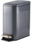 ELPHECO Slim Bathroom Trash Can Foot-Operated Stainless Steel Garbage Can with Soft Close Lid Step Trash Bin with Removable Inner Bucket for Bedroom, Office, Kitchen (Matt Grey, 1.8 Gallons)