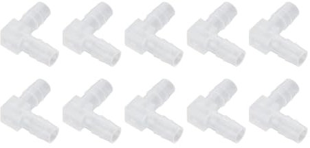 Sarini 10 Piezas de Conector de Manguera de ángulo Recto de plástico, Codo de Manguera, Conector en L de ángulo de 90 Grados, Adaptador de unión de Empalme de conexión de púa Igual