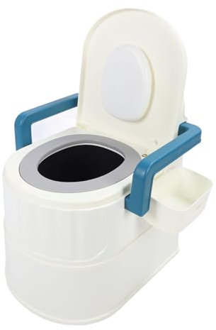 Mobiler Toilettenstuhl, Rutschfeste Nachtkommode für Erwachsene mit Abnehmbaren Armlehnen, Starke Gewichtskapazität, Breite Sitzfläche, Seitliche Ablage, Geruchlos
