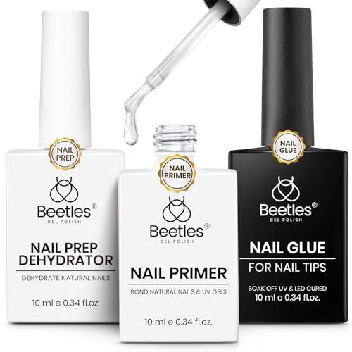 Beetles 3Pcs Nagelkleber Nagel-Dehydrator und Primer Nagelvorbereitung
