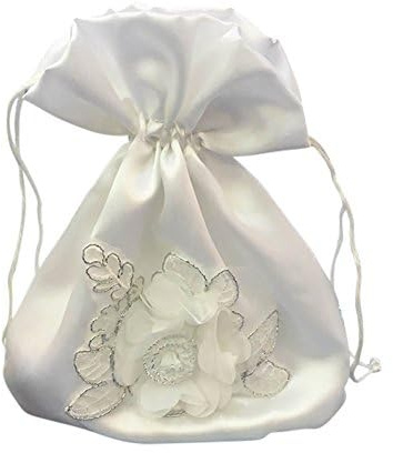 Satin-Blumen-Brauttasche, Brautjungfer, Braut-Handtasche, Mädchen, Heilige Kommunion, Dolly Bag (B)