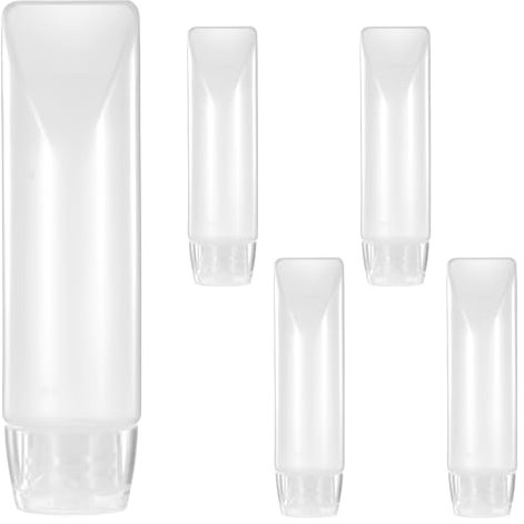 Bottiglie da viaggio da riempire da 30 ml, 5 pezzi, trasparenti e ricaricabili, contenitori per campioni, contenitori per cosmetici da viaggio, bottiglie vuote con coperchio ribaltabile, per shampoo