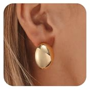 HANLI Statement Ohrringe Gold - 14K Goldene Vergoldet Chunky Hängend Wasserfest Hypoallergene Modeschmuck Ohrringe für Damen Goldschmuck für Frauen Mädchen Hautverträglich Schmuck
