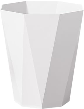 Corbeille à papier Design Moderne, Poubelle Bureau 7litres, Poubelle Chambre, seau de rangement, Grande Capacité, Style ménage intérieur, Anti Odeurs, pour bureau, chambre, salle de bain (Blanc)