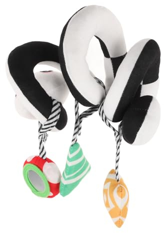 FUNNETOYU Hängespielzeug Panda Plüsch Kuscheltier Jahre Aktivitätsspielzeug Kinderwagen und Babybett Spielbogen für Neugeborene Mädchen Jungen