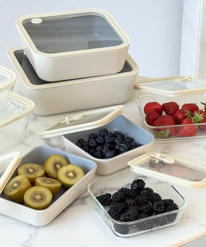 Zoha Frischhaltedosen Glas Set 3-teilig – Vorratsdosen Glas mit Deckel BPA-frei – luftdichtes Frischhaltedosen Set – mikrowellengeeignet & ofenfest – Glasbehälter für Meal Prep & Aufbewahrung