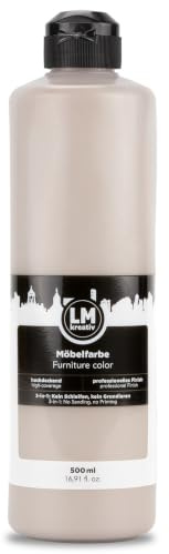 LM-Kreativ Möbelfarbe 500ml, Braun wie Ton | Hochdeckende Möbellack für Innen- und Außenbereich, Möbelfarbe ohne Schleifen, Küchenfarbe/Küchenfront Farbe