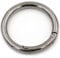 2 x Karabinerring mit Federöffnung, O-Ring, rund, Schnappverschluss, Schlüsselanhänger, schwarz, 32 mm