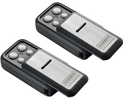 Lot de 2 émetteurs manuels Sommer Slider+ S10305 TX40-868-4 - Télécommande pour porte de garage Base+ et Pro+ de 868,8 Mhz et 868,95 Mhz