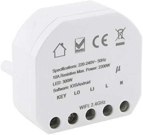 Unterputz Schalter Wifi Einbau Modul 230V 10A Einbauschalter App Steuerung Android/iOS/Alexa/Google kompatibel