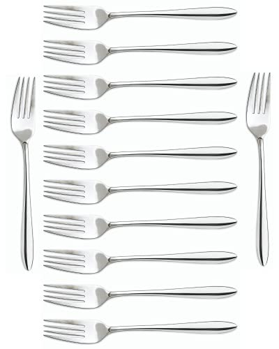 Arcos Serie Berlin Caja 12 uds Tenedor de Mesa, Monoblock de una pieza en Acero Inoxidable 18/10 y 200 mm, Color Plata (12 uds)