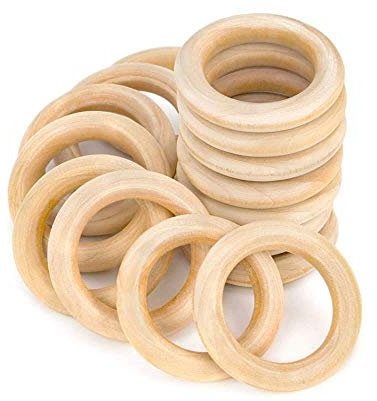 Ruby Naturholzringe, 30 Stück, für DIY, Basteln (Ø 40 mm)