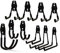 Garagenhaken, Garagen-Aufbewahrungshaken, schwarz, strapazierfähig, Wandhalterung, Organizer, Werkzeugaufbewahrung für Elektrowerkzeuge, Leiterhaken (10 Packungen)