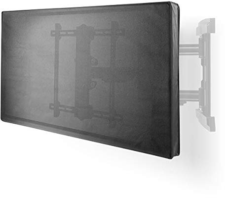 NEDIS Outdoor TV Screen Cover, 55-58 in, Weatherproof Oxford Cloth, 360° Protection From Rain, Sunlight, Dust & Wind, with Side Zips & Remote Control Pocket, for Garden, Pub or Commercial Use