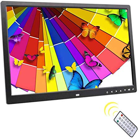 Photo Frame 17-inch touch button black with pattern digital electronic album HDMI HD 1080P wall-mounted display video advertising machine support USB and SD card