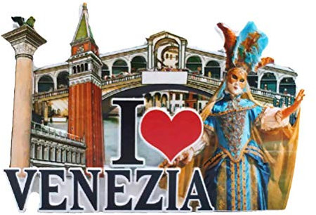 Muyu Magnet Kühlschrankmagnet Touristisch 1 Stück Magnet 5.8 cm x ? Blue and Red Venezia Dekoration Magnetaufkleber Souvenir Geschenk für Zuhause und Küche 340675011