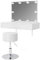 Vicco Schminktisch Alessia, Kosmetiktisch mit Spiegel, Weiß, 90 cm mit LED Beleuchtung und Hocker