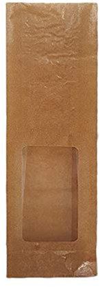 Pezzi 50 Sacchetti con finestra dimensioni 12x7 h 37 in carta antigrasso busta per pane pizzette biscotti dolci e alimenti window grease-proof paper bag for bread pizzette biscuits, sweet and food