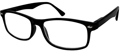 TBOC Lunettes de Lecture - Dioptrie +1.00 Monture Noir Femme Homme Unisexe Loupes de Vue de Repos de Près Ordinateur Travail Branches Charnières à Ressort