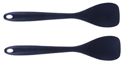 HEMOTON 2 Piezas Silicona Espátula de Cocina Espátula de Alta Temperatura Antiadherente Pan Utensilios de Cocina para Restaurante Hogar (Negro)